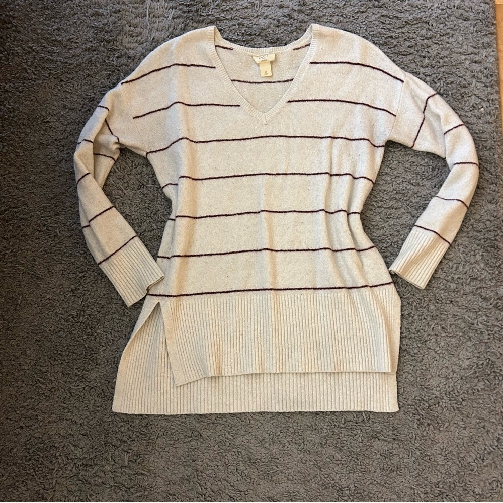 Women's Cream Striped Sweater